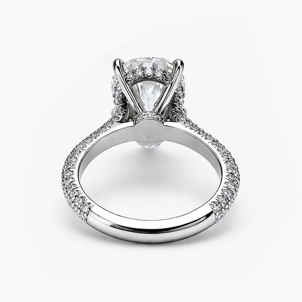 5.37 Ct Pear Lab Grown Diamond Platinum Ring | G/VS2 IGI | 6.97 CTW Pavé Shank