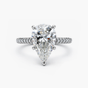 5.37 Ct Pear Lab Grown Diamond Platinum Ring | G/VS2 IGI | 6.97 CTW Pavé Shank