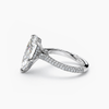 5.37 Ct Pear Lab Grown Diamond Platinum Ring | G/VS2 IGI | 6.97 CTW Pavé Shank