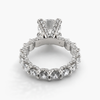 Riviera Pave Lab Grown Diamond Engagement Ring in Platinum (E/VVS2) 3.0 CT Center