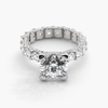 Riviera Pave Lab Grown Diamond Engagement Ring in Platinum (E/VVS2) 3.0 CT Center