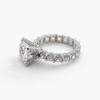 Riviera Pave Lab Grown Diamond Engagement Ring in Platinum (E/VVS2) 3.0 CT Center