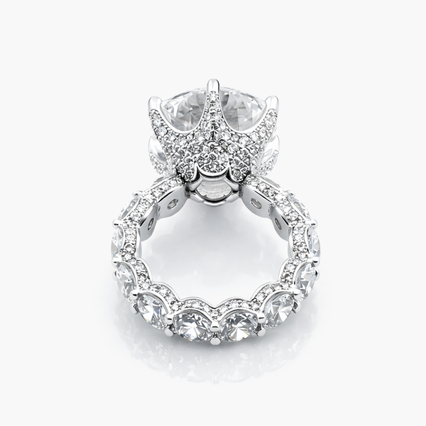 Riviera Pave Lab Grown Diamond Engagement Ring in Platinum (F/VS1)