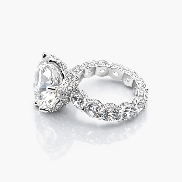 Riviera Pave Lab Grown Diamond Engagement Ring in Platinum (F/VS1)