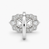Nhẫn Đính Hôn Halo Kim Cương Emerald Cut Nuôi Cấy Trong Phòng Thí Nghiệm 5.59 Carat F/VS1 Chứng Nhận IGI Bằng Bạch Kim