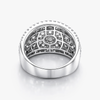 2.01 Ct Round Lab Grown Diamond Ring | 18K White Gold | 4.38 CTW Alternating Pavé & Shared Prong Band