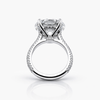 Round 13.19 CT Lab Grown Diamond Ring with pave Setting on the Shank in Platinum (F/VS2)