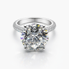 Round 13.19 CT Lab Grown Diamond Ring with pave Setting on the Shank in Platinum (F/VS2)