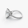Round 13.19 CT Lab Grown Diamond Ring with pave Setting on the Shank in Platinum (F/VS2)
