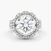 Lab Grown Round Diamond Floral Halo Engagement Ring 6.00 Ct E/VVS2 IGI Certified in Platinum