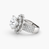 Lab Grown Round Diamond Floral Halo Engagement Ring 6.00 Ct E/VVS2 IGI Certified in Platinum
