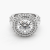 Double Halo Lab Grown Diamond Engagement Ring in Platinum (E/VS2 4.61 Center)