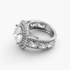 Double Halo Lab Grown Diamond Engagement Ring in Platinum (E/VS2 4.61 Center)