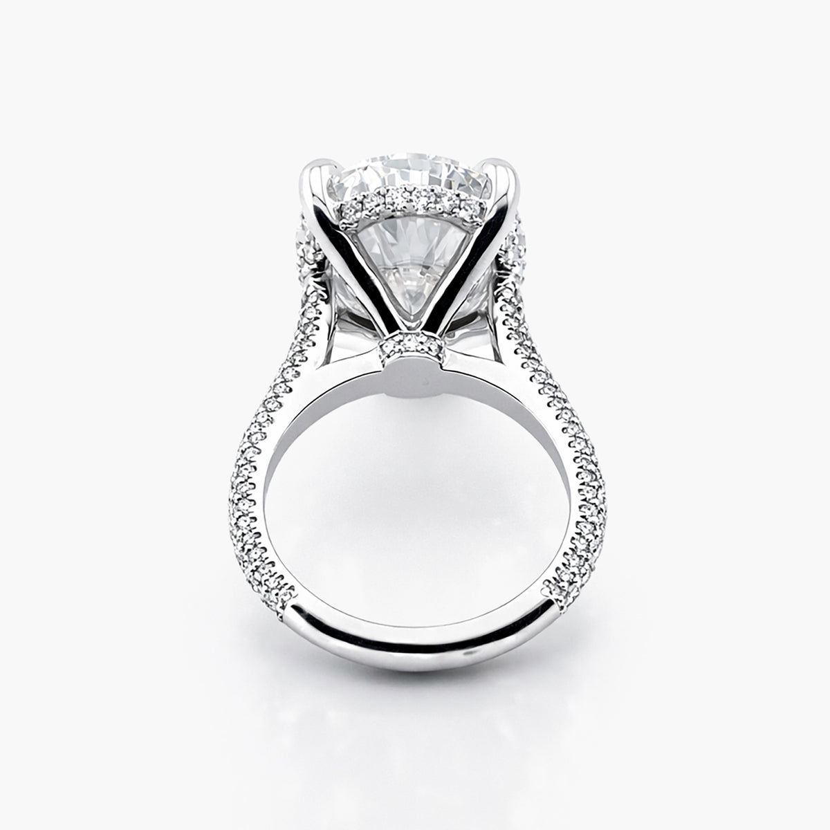 Oval 14.32 CT Lab Grown Diamond Engagement Ring in Platinum (F/VS1)