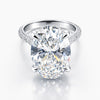 Oval 14.32 CT Lab Grown Diamond Engagement Ring in Platinum (F/VS1)