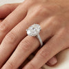 Oval 14.32 CT Lab Grown Diamond Engagement Ring in Platinum (F/VS1)