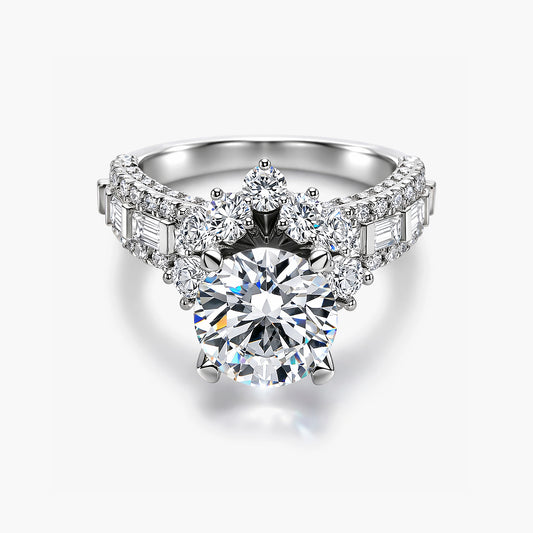 Round 3.23 CT (E/VS1 IGI) Brilliant Lab-Grown Diamond Floral Cluster Halo Ring in Platinum