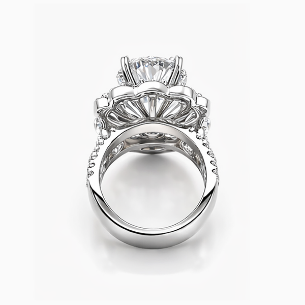 Vintage Double Halo Lab Grown Diamond Ring in Platinum (5.02 E/VVS2 IGI)