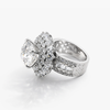 6.02 CT Lab-Grown Diamond Double Halo Ring with Emerald Cut Accents in Platinum