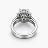 Round Lab Grown Diamond Ring 3.05 CT (E/VVS2) with Halos of Round Stones in Platinum