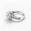 Round Lab Grown Diamond Ring 3.05 CT (E/VVS2) with Halos of Round Stones in Platinum
