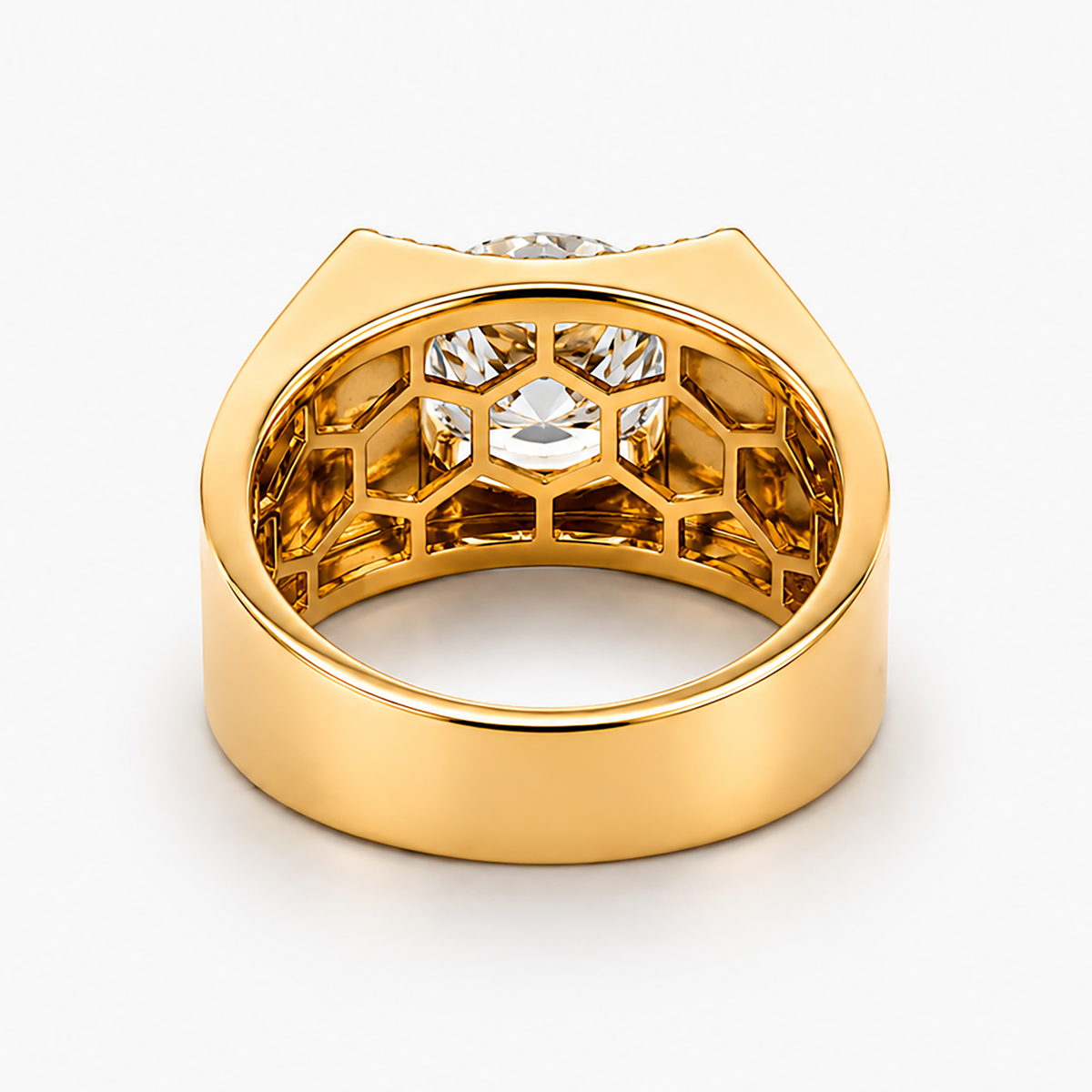 Men's 4.34 Ct Round Lab Grown Diamond Ring in 14K Yellow Gold