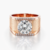 Men's 3.71 CT Round Brilliant Lab Grown Diamond Ring in 18K Rose Gold