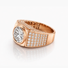 7.03 CT Lab-Grown Diamond Bezel-Set Pavé Men's Ring in 18K Rose Gold