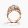 7.03 CT Lab-Grown Diamond Bezel-Set Pavé Men's Ring in 18K Rose Gold