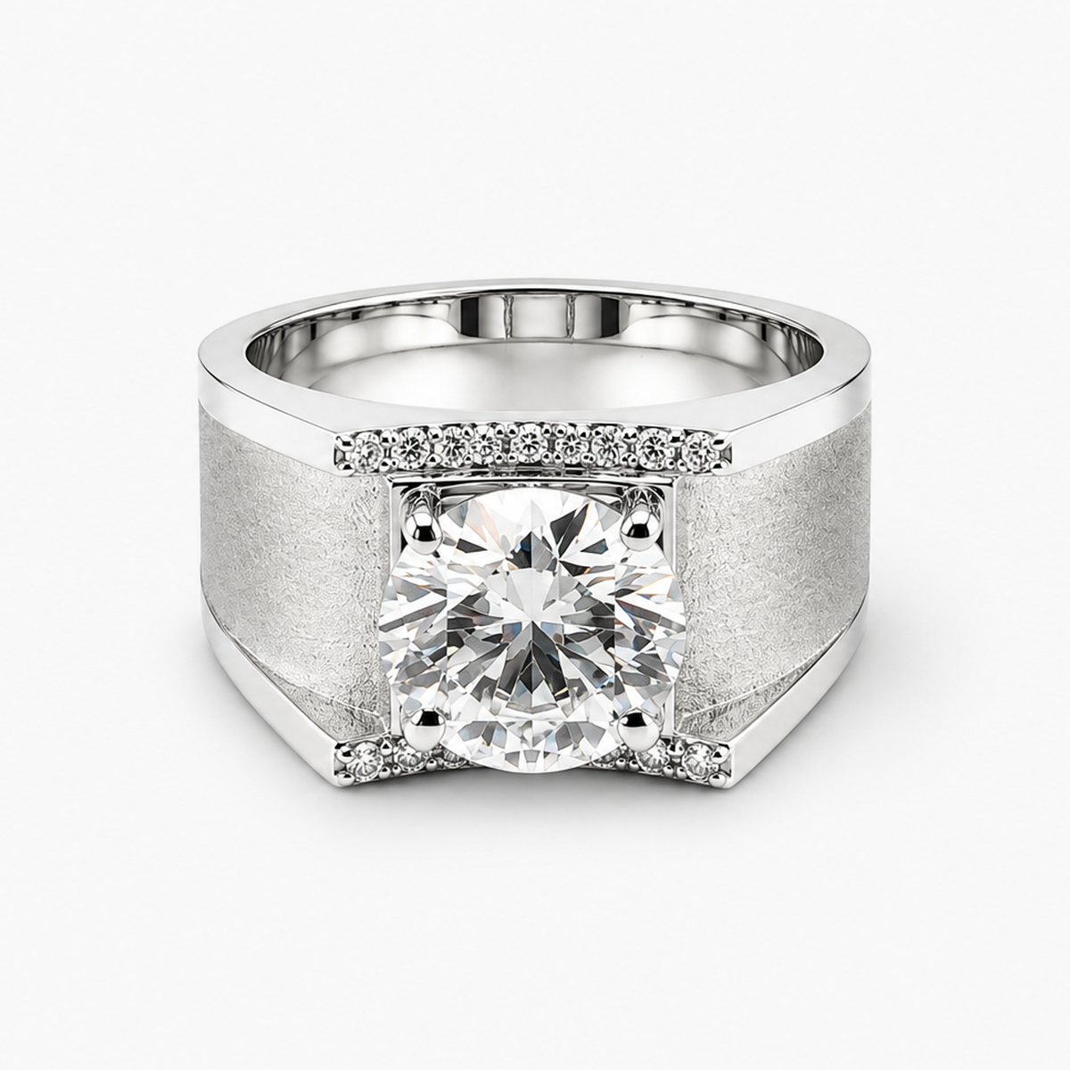 Men's Lab Grown Diamond Solitaire Ring in Platinum