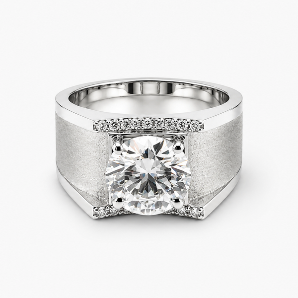 Men's Lab Grown Diamond Solitaire Ring in Platinum
