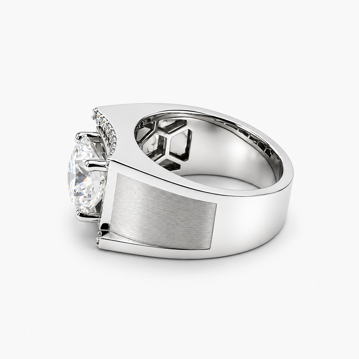 Men's Lab Grown Diamond Solitaire Ring in Platinum