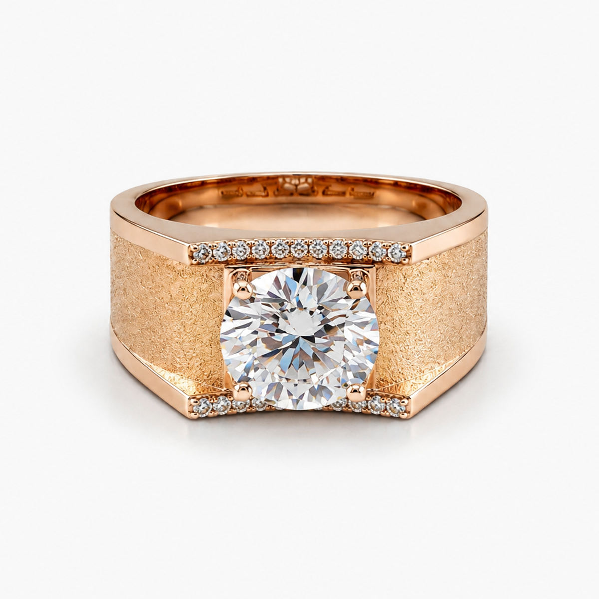 4.52 Ct Lab Grown Diamond Men's Ring in 14K Rose Gold | E/VVS2 IGI Certified | Size 11