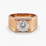 Nhẫn nam kim cương nuôi cấy 4,52 carat bằng vàng hồng 14K | Chứng nhận IGI E/VVS2 | Cỡ 11
