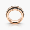 Natural Diamond & Black Sapphire Rotating Three-Row Band in 14K Rose Gold