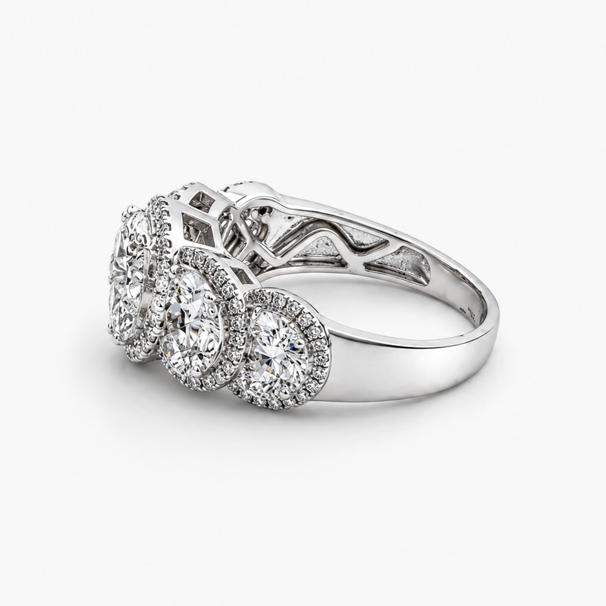 Natural Diamond Multi-Cluster Halo Ring 2.16 CTW in 18K White Gold