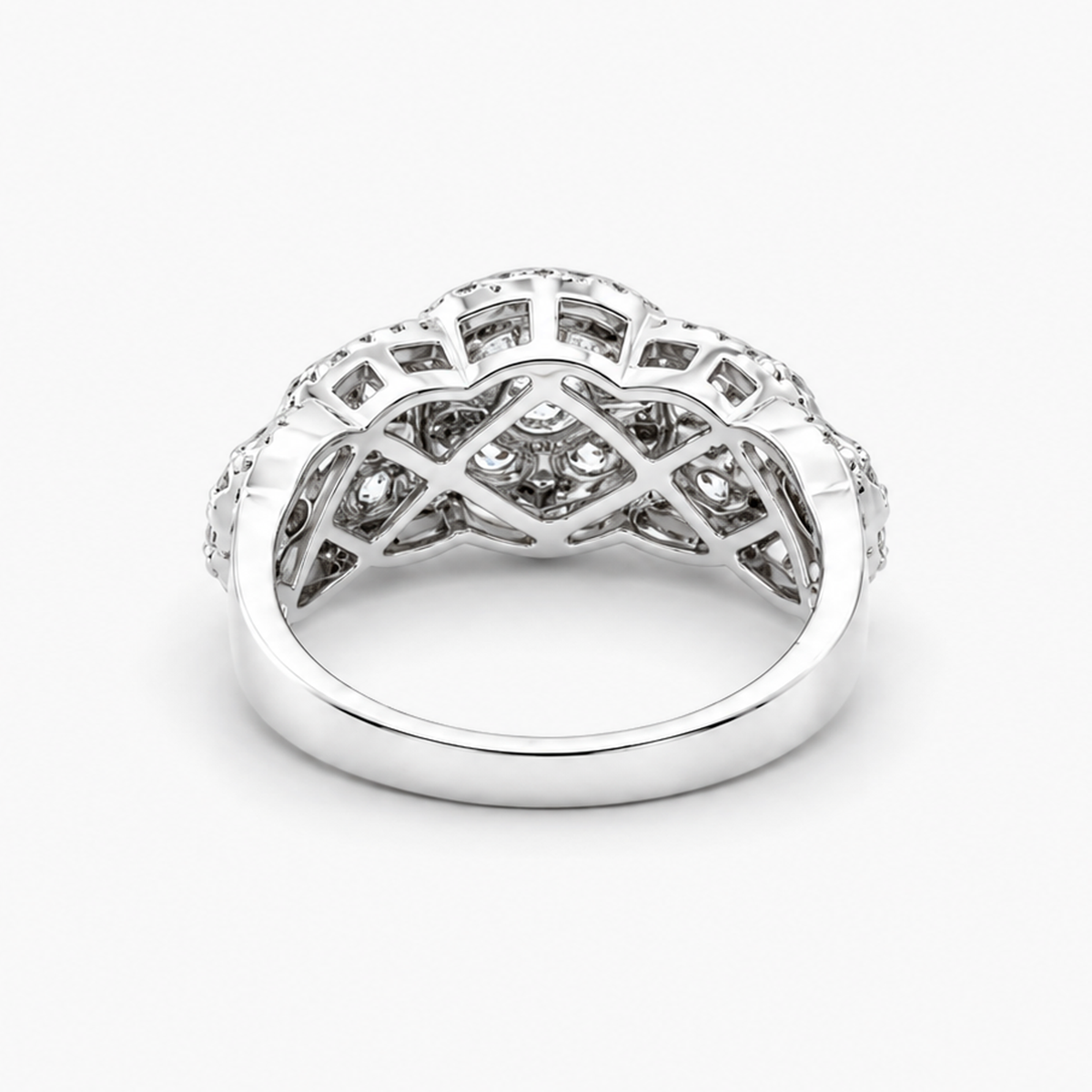 Natural Diamond Multi-Cluster Halo Ring 2.16 CTW in 18K White Gold