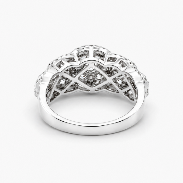 Natural Diamond Multi-Cluster Halo Ring 2.16 CTW in 18K White Gold