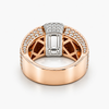 Emerald Cut Lab Grown Diamond Ring in 18K Rose Gold and Platinum