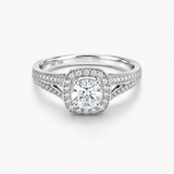 Nhẫn Đính Hôn Kim Cương Tròn Sáng 1.05 ct D/VVS1 IGI Chứng Nhận Nuôi Cấy trong Vàng Trắng 18K