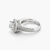Nhẫn Đính Hôn Kim Cương Tròn Sáng 1.05 ct D/VVS1 IGI Chứng Nhận Nuôi Cấy trong Vàng Trắng 18K