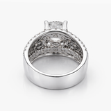 Nhẫn To Bản Kim Cương Bạch Kim Đá Chủ Nuôi Cấy 1.57 carat