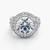 Round 6.57 CT Lab Grown Diamond Ring in 18K White Gold (E/VVS2)