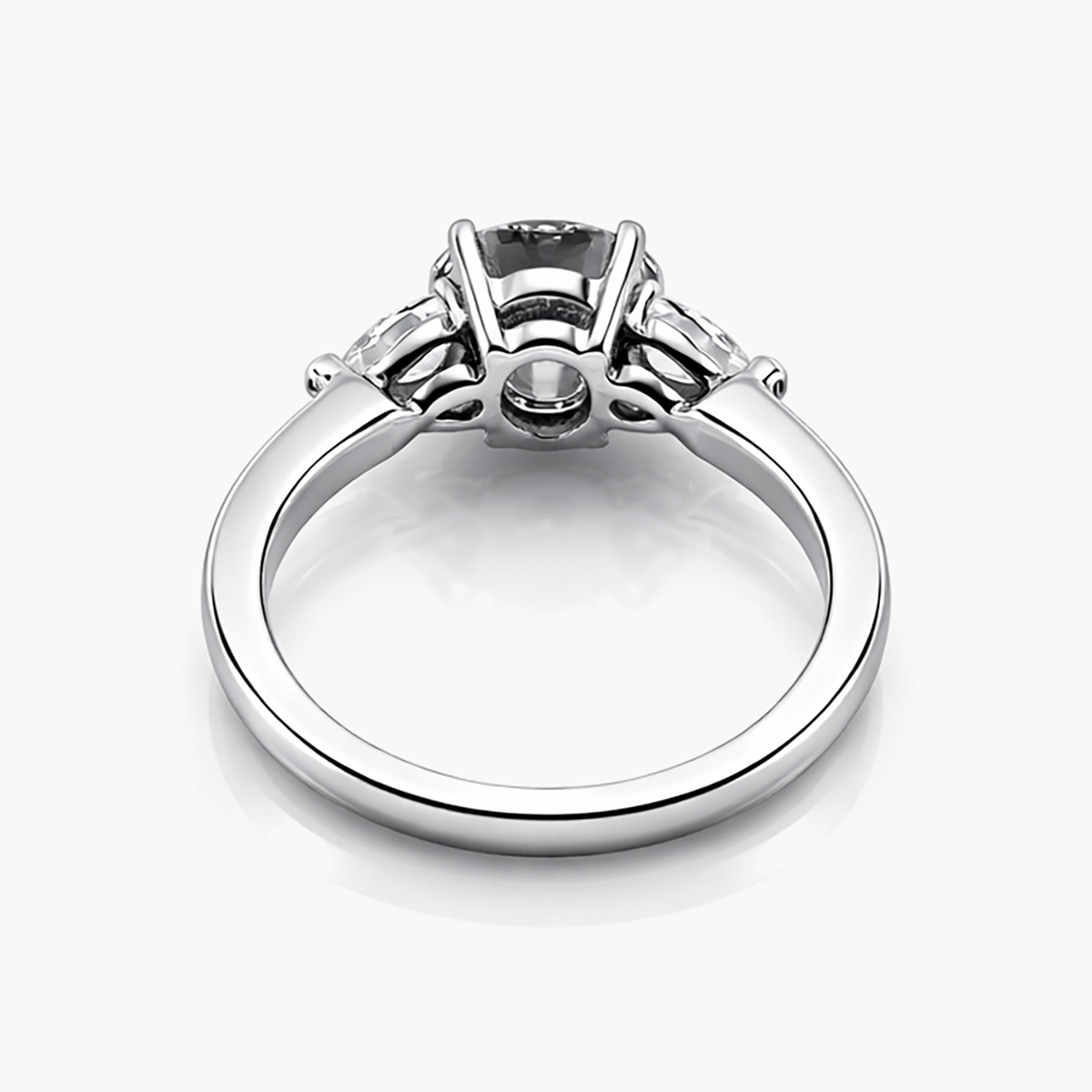 Classic Three Stone Lab Grown Diamond Engagement Ring in 14 K White Gold (E/VVS2 GIA) 2.23 CTTW