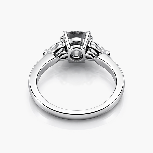 Classic Three Stone Lab Grown Diamond Engagement Ring in 14 K White Gold (E/VVS2 GIA) 2.23 CTTW