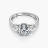 Classic Three Stone Lab Grown Diamond Engagement Ring in 14 K White Gold (E/VVS2 GIA) 2.23 CTTW