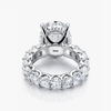 Oval 13.81 CT Lab Grown Diamond Ring with 7.0 CTW Cushion Stones
