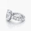 Oval 13.81 CT Lab Grown Diamond Ring with 7.0 CTW Cushion Stones