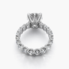 13.15 Carat F/VS2 Lab-Grown Diamond Ring with Round Eternity Band and Pavé Edges