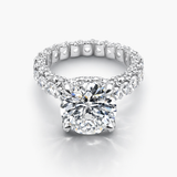 Nhẫn kim cương Lab-Grown 13.15 Carat F/VS2 với đai vĩnh cửu tròn và viền Pavé